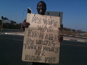 Beggar using Kung Fu